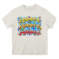 Cream Summer Summer Summer Heavy Core Tee - CowhideDigitalArt