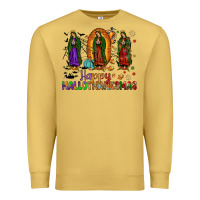 Antique Gold our lady of guadalupe happy hallothanksmas Premium Sweatshirt - JahusDesignShop