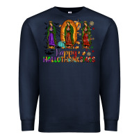 Navy our lady of guadalupe happy hallothanksmas Premium Sweatshirt - JahusDesignShop