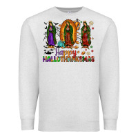 Oatmeal Heather our lady of guadalupe happy hallothanksmas Premium Sweatshirt - JahusDesignShop