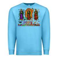 Ocean Blue our lady of guadalupe happy hallothanksmas Premium Sweatshirt - JahusDesignShop