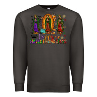 Smoke our lady of guadalupe happy hallothanksmas Premium Sweatshirt - JahusDesignShop