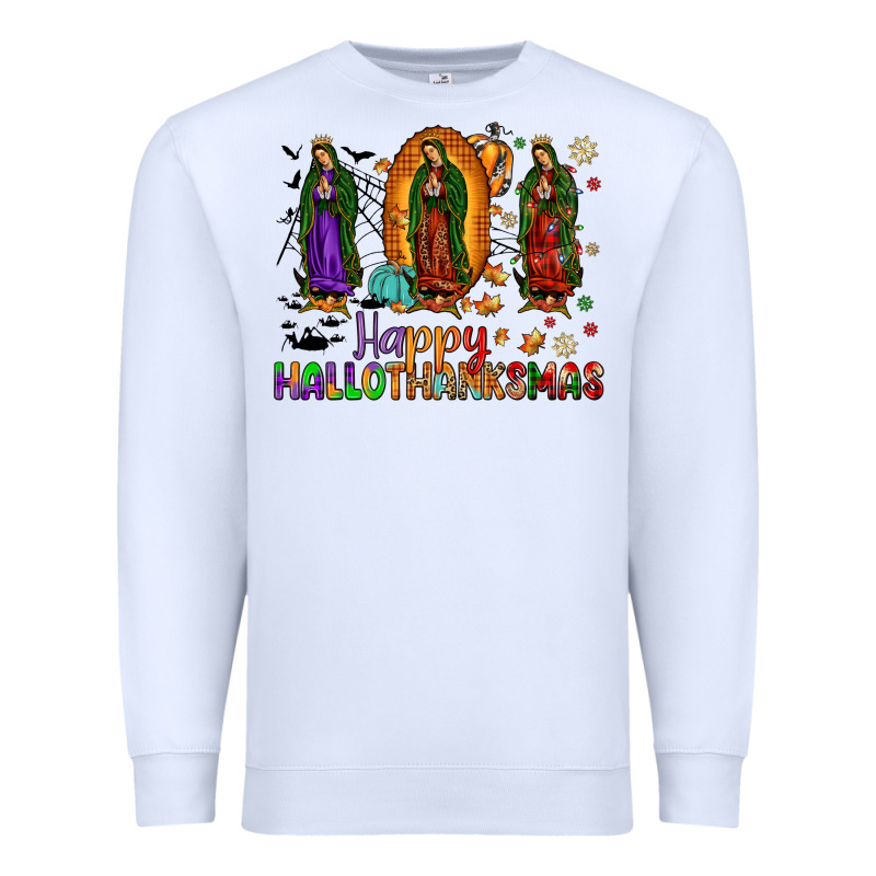 Our Lady Of Guadalupe Happy Hallothanksmas Premium Sweatshirt by JahusDesignShop | Teevron