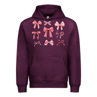 Mauve Wine pink ribbons Urban Hoodie - MaliasSmallBusiness