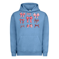Pigment Pebble Blue pink ribbons Urban Hoodie - MaliasSmallBusiness