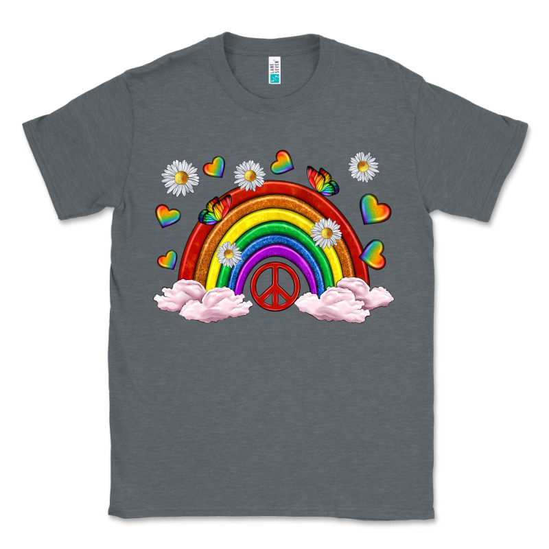 Pride Rainbow With Daisy And Butterfly Classic Tee by texasbilliewilder | Teevron