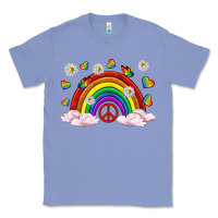 Colony Blue pride rainbow with daisy and butterfly Classic Tee - texasbilliewilder