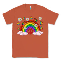 Copper pride rainbow with daisy and butterfly Classic Tee - texasbilliewilder