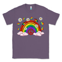 Lavender pride rainbow with daisy and butterfly Classic Tee - texasbilliewilder