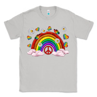 Moon Dust pride rainbow with daisy and butterfly Classic Tee - texasbilliewilder