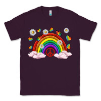 Plum pride rainbow with daisy and butterfly Classic Tee - texasbilliewilder
