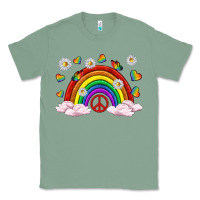 Sage pride rainbow with daisy and butterfly Classic Tee - texasbilliewilder
