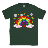 Sports Green pride rainbow with daisy and butterfly Classic Tee - texasbilliewilder