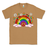 Toasted Coconut pride rainbow with daisy and butterfly Classic Tee - texasbilliewilder