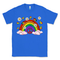 True Royal pride rainbow with daisy and butterfly Classic Tee - texasbilliewilder