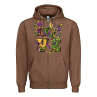 Chestnut love fleur de lis Zipper Hoodie - RanaPortraitStore