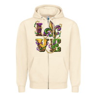 Sandshell love fleur de lis Zipper Hoodie - RanaPortraitStore