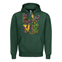 Sports Green love fleur de lis Zipper Hoodie - RanaPortraitStore