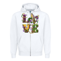 White love fleur de lis Zipper Hoodie - RanaPortraitStore