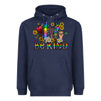 Navy be kind Heavyweight Hoodie - CowhideDigitalArt