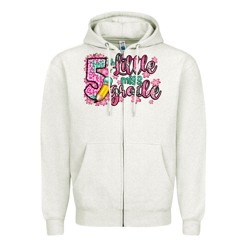 Little Miss 5th Grade Zipper Hoodie by Zillion Design Studio | Teevron