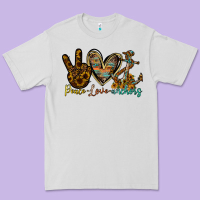 Peace Love Anchors Premium Tee Designed By Racoondesign