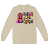 Mushroom I herd there would be candy Heifer Long Sleeve Tee - RanaPortraitStore