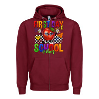 Burgundy first day of school vibes Zipper Hoodie - texasbilliewilder