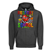 Charcoal Heather first day of school vibes Zipper Hoodie - texasbilliewilder