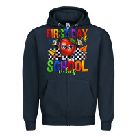 Navy first day of school vibes Zipper Hoodie - texasbilliewilder