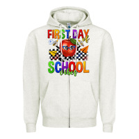 Oatmeal Heather first day of school vibes Zipper Hoodie - texasbilliewilder