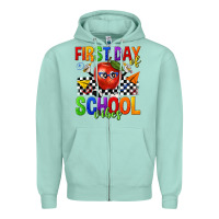 Seafoam first day of school vibes Zipper Hoodie - texasbilliewilder