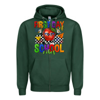 Sports Green first day of school vibes Zipper Hoodie - texasbilliewilder