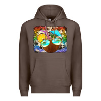 Coffee coconut drink with sunglasses Premium Hoodie - Jasminsmagicworld