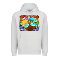 Dove Grey coconut drink with sunglasses Premium Hoodie - Jasminsmagicworld