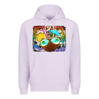 Lilac coconut drink with sunglasses Premium Hoodie - Jasminsmagicworld