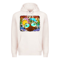 Pale Pink coconut drink with sunglasses Premium Hoodie - Jasminsmagicworld