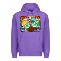 Purple coconut drink with sunglasses Premium Hoodie - Jasminsmagicworld