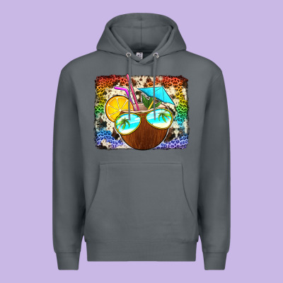 Coconut Drink With Sunglasses Premium Hoodie Designed By Jasminsmagicworld