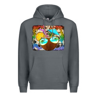 Rock coconut drink with sunglasses Premium Hoodie - Jasminsmagicworld