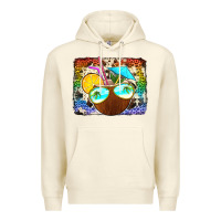 Sandshell coconut drink with sunglasses Premium Hoodie - Jasminsmagicworld