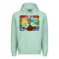 Seafoam coconut drink with sunglasses Premium Hoodie - Jasminsmagicworld