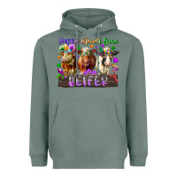 Sage happy mardi gras heifer Heavyweight Hoodie - RacoonDesign