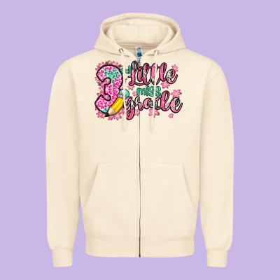 Little Miss 3rd Grade Zipper Hoodie Designed By Zillion Design Studio