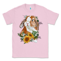 Bubblegum Pink Bunny With Sunflowers Classic Tee - RanaPortraitStore
