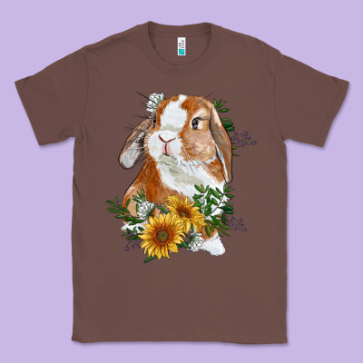 Bunny With Sunflowers Classic Tee Designed By Ranaportraitstore