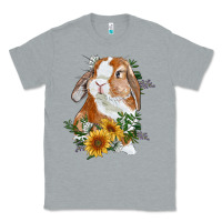 Heather Grey Bunny With Sunflowers Classic Tee - RanaPortraitStore