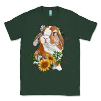 Sports Green Bunny With Sunflowers Classic Tee - RanaPortraitStore