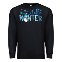 Black hello winter Premium Sweatshirt - JahusDesignShop