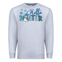 Heather Grey hello winter Premium Sweatshirt - JahusDesignShop